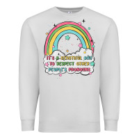 Dove Grey beautiful day to respect pronouns Premium Sweatshirt - MaliasSmallBusiness