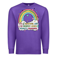 Purple beautiful day to respect pronouns Premium Sweatshirt - MaliasSmallBusiness