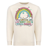Sandshell beautiful day to respect pronouns Premium Sweatshirt - MaliasSmallBusiness
