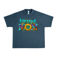 Midnight Navy blessed mom sunflower Urban Heavy Tee - Zillion Design Studio