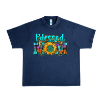 Navy blessed mom sunflower Urban Heavy Tee - Zillion Design Studio
