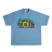 Pebble Blue blessed mom sunflower Urban Heavy Tee - Zillion Design Studio
