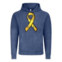 Vintage Denim Gold Cancer ribbon Vintage Hoodie - RanaPortraitStore