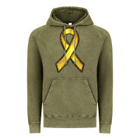 Vintage Olive Gold Cancer ribbon Vintage Hoodie - RanaPortraitStore