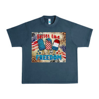 Midnight Navy tastes like freedom 4th of july Urban Heavy Tee - BarkalooDesign