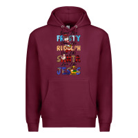 Burgundy Dance Like Frosty Shine Like Rudolph Give Like Premium Hoodie - MaliasSmallBusiness