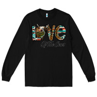 Black lov of thecows Long Sleeve Tee - CowhideDigitalArt