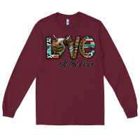 Burgundy lov of thecows Long Sleeve Tee - CowhideDigitalArt