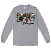 Heather Grey lov of thecows Long Sleeve Tee - CowhideDigitalArt