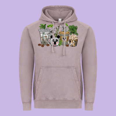 Koala Coffee Cups Vintage Hoodie Designed By Texasbilliewilder