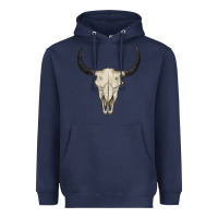 Navy bull skull Heavyweight Hoodie - BarkalooDesign