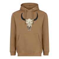 Toasted Coconut bull skull Heavyweight Hoodie - BarkalooDesign