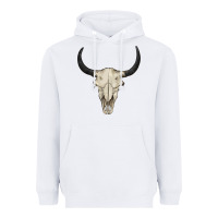 White bull skull Heavyweight Hoodie - BarkalooDesign