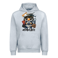 Heather Grey pilot life gnome Urban Hoodie - BarkalooDesign