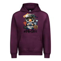 Mauve Wine pilot life gnome Urban Hoodie - BarkalooDesign