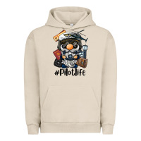 Pigment French Oak pilot life gnome Urban Hoodie - BarkalooDesign