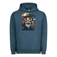 Pigment Midnight Navy pilot life gnome Urban Hoodie - BarkalooDesign