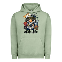 Pigment Oil Green pilot life gnome Urban Hoodie - BarkalooDesign