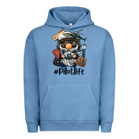 Pigment Pebble Blue pilot life gnome Urban Hoodie - BarkalooDesign