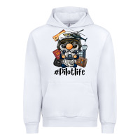 White pilot life gnome Urban Hoodie - BarkalooDesign