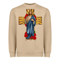 Mushroom jesus christ cross Heavyweight Sweatshirt - texasbilliewilder