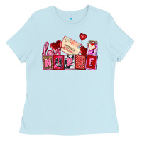 Baby Blue valentines day nurse Ladies Tee - AdoDesignShop