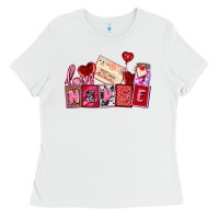 White valentines day nurse Ladies Tee - AdoDesignShop