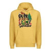 Antique Gold too cute to wear ugly  christmas Premium Hoodie - MaliasSmallBusiness