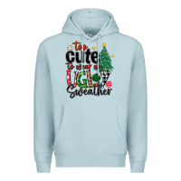 Blue Mist too cute to wear ugly  christmas Premium Hoodie - MaliasSmallBusiness