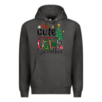 Charcoal Heather too cute to wear ugly  christmas Premium Hoodie - MaliasSmallBusiness