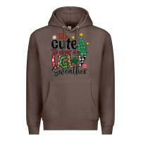 Coffee too cute to wear ugly  christmas Premium Hoodie - MaliasSmallBusiness