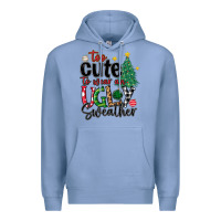 Colony Blue too cute to wear ugly  christmas Premium Hoodie - MaliasSmallBusiness