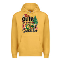 Mustard too cute to wear ugly  christmas Premium Hoodie - MaliasSmallBusiness
