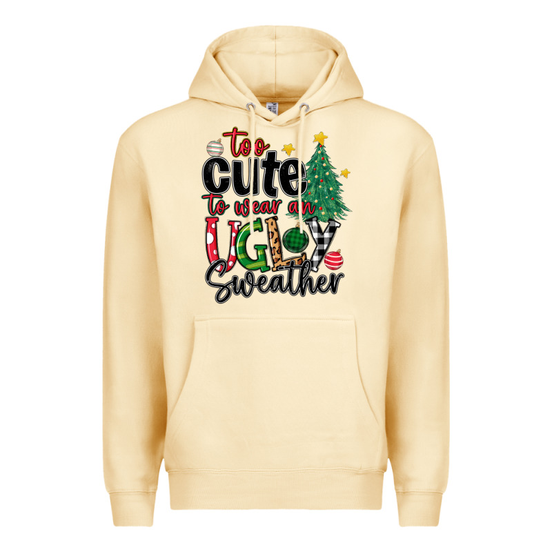 Too Cute To Wear Ugly  Christmas Premium Hoodie by MaliasSmallBusiness | Teevron