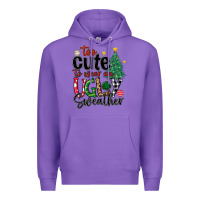 Purple too cute to wear ugly  christmas Premium Hoodie - MaliasSmallBusiness