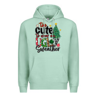 Seafoam too cute to wear ugly  christmas Premium Hoodie - MaliasSmallBusiness