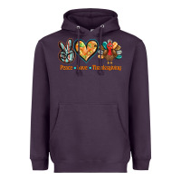 Plum peace love thanksgiving Heavyweight Hoodie - BarkalooDesign