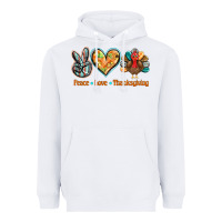 White peace love thanksgiving Heavyweight Hoodie - BarkalooDesign