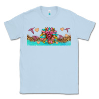 Dusty Blue nurse sunflower libbey glass Classic Tee - HRA Design Shop