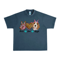 Midnight Navy peace love beagle Urban Heavy Tee - RanaPortraitStore