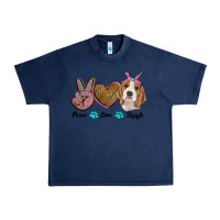 Navy peace love beagle Urban Heavy Tee - RanaPortraitStore