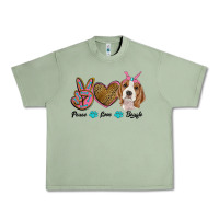 Oil Green peace love beagle Urban Heavy Tee - RanaPortraitStore