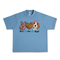 Pebble Blue peace love beagle Urban Heavy Tee - RanaPortraitStore