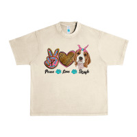 Sandshell peace love beagle Urban Heavy Tee - RanaPortraitStore