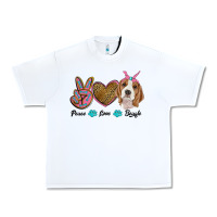 White peace love beagle Urban Heavy Tee - RanaPortraitStore