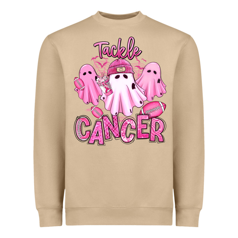 Tackle Cancer Halloween Ghosts American Football Heavyweight Sweatshirt by RanaPortraitStore | Teevron
