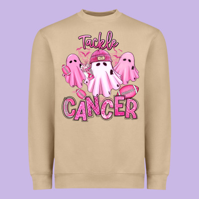 Heavyweight Sweatshirt tackle cancer halloween ghosts american football