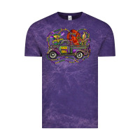 Cloud Purple mardi gras truck with mask fleur de lis and crawfish Vintage Tee - RanaPortraitStore