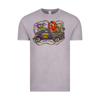 Vintage Zinc mardi gras truck with mask fleur de lis and crawfish Vintage Tee - RanaPortraitStore