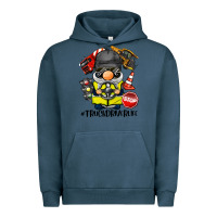 Pigment Midnight Navy truck driver life gnome Urban Hoodie - BarkalooDesign